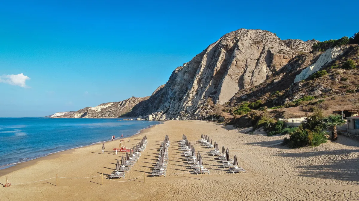 Spiaggia di Cala Manbrù a Siculiana Marina, vicino ad Agrigento